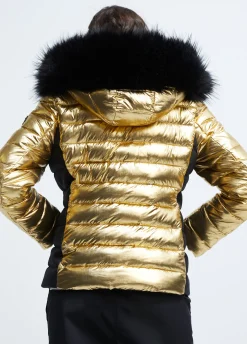 chaqueta acolchada metalizada