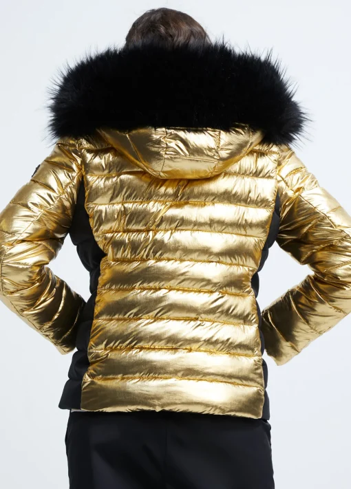 chaqueta acolchada metalizada