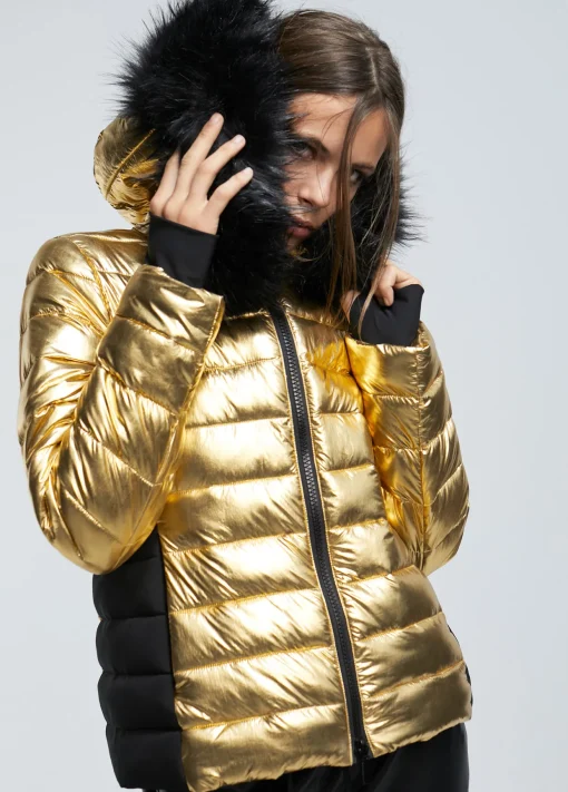 chaqueta acolchada metalizada