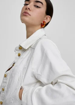 Chaqueta tejana blanca