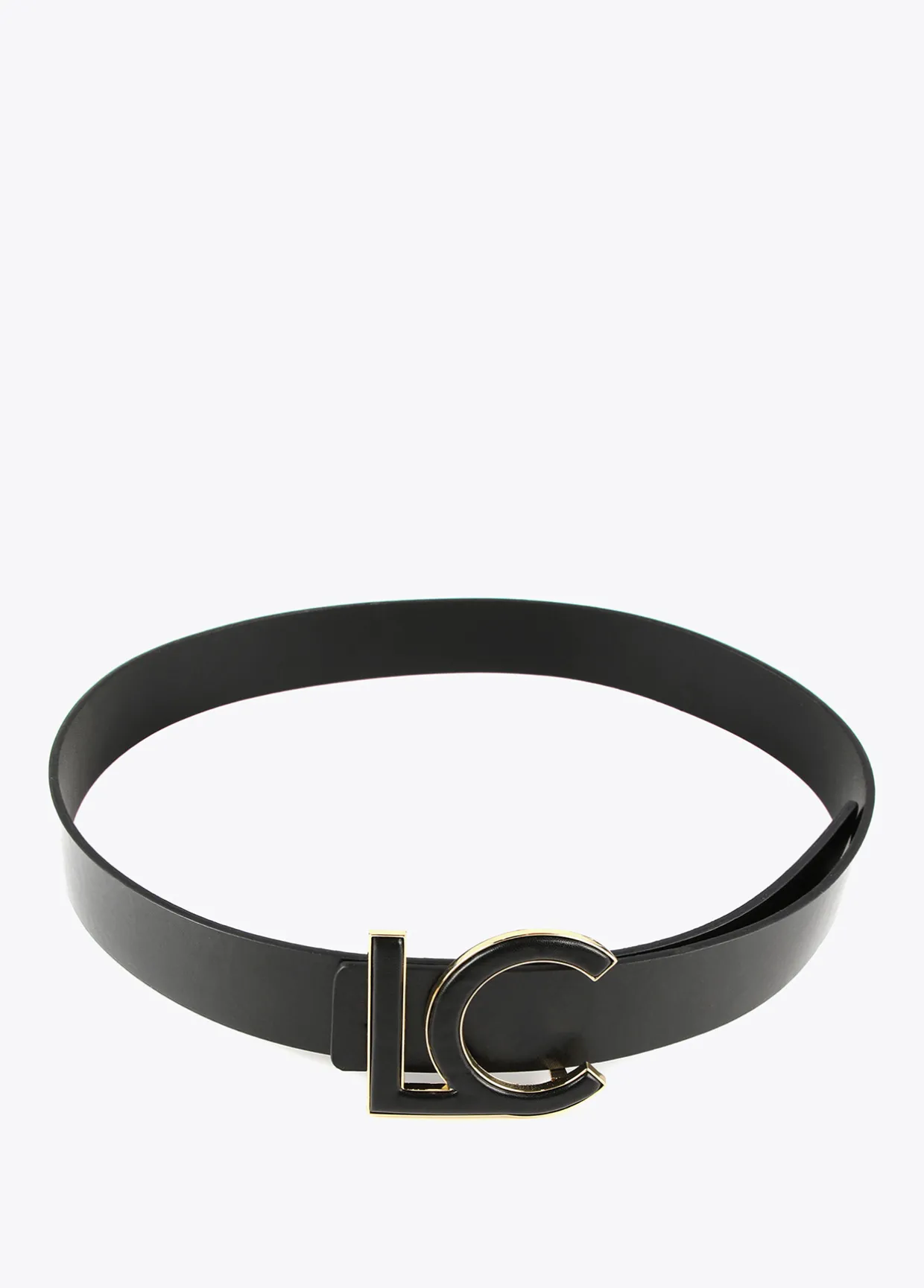 Cinturón hebilla forrada efecto piel