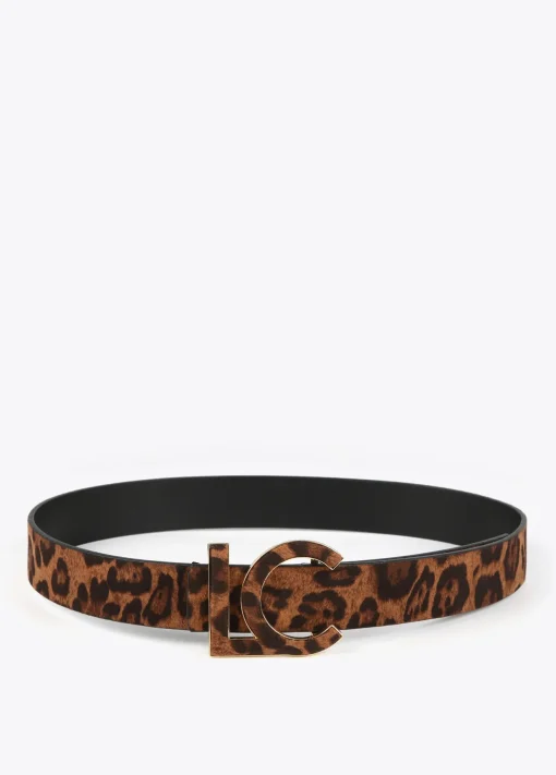 Cinturón reversible animal print