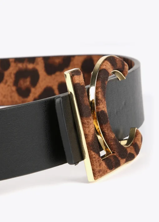Cinturón reversible animal print