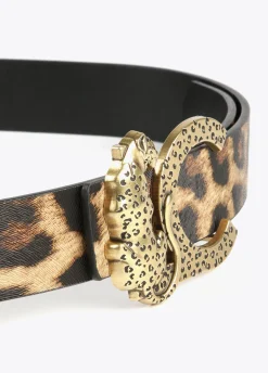 Cinturón reversible animal print