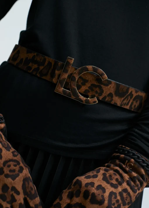 Cinturón reversible animal print