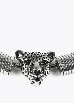 Collar cabeza leopardo
