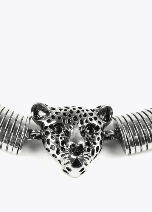 Collar cabeza leopardo