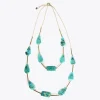 Collar con cadena doble turquesa