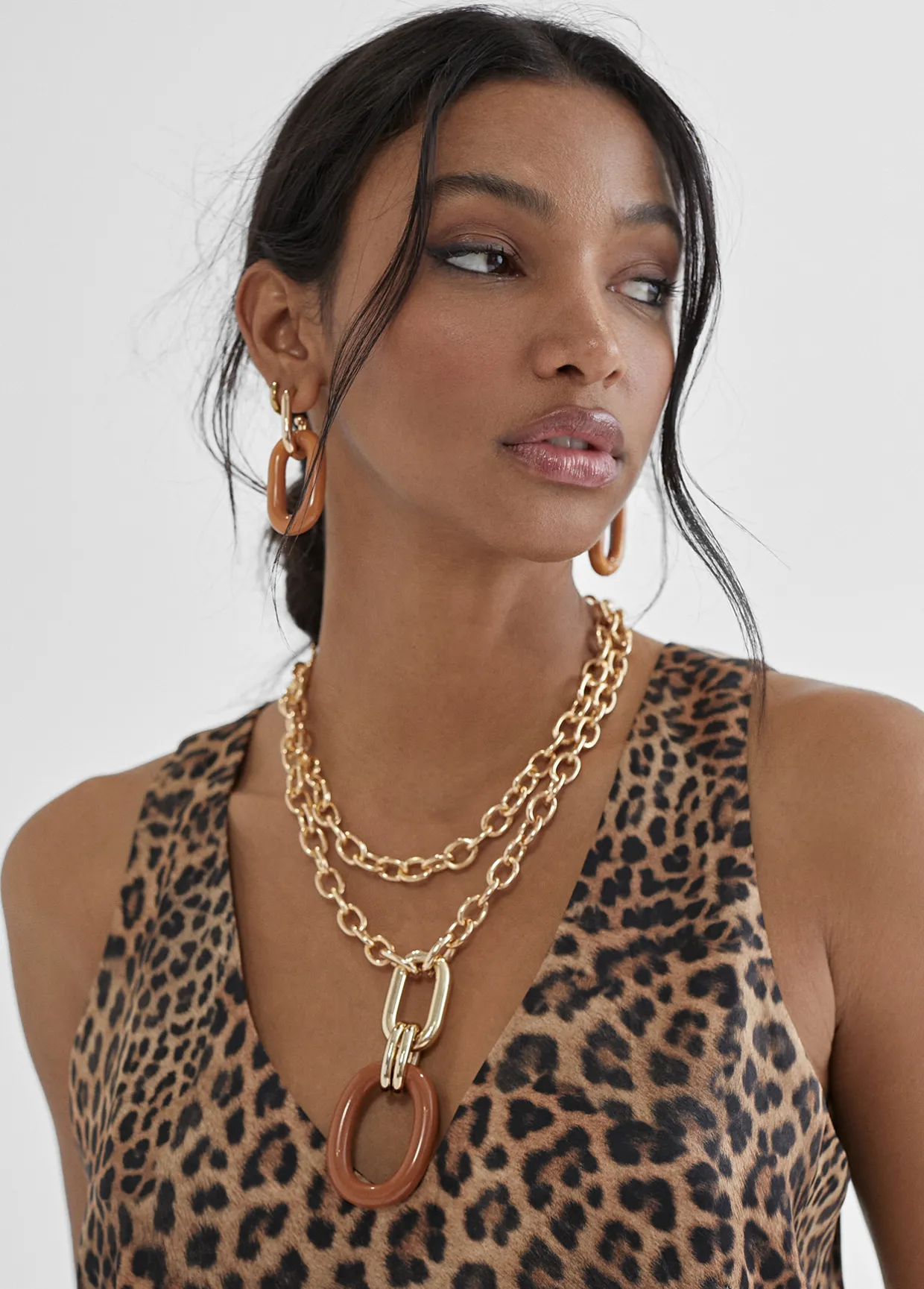 Collar doble cadena y colgante