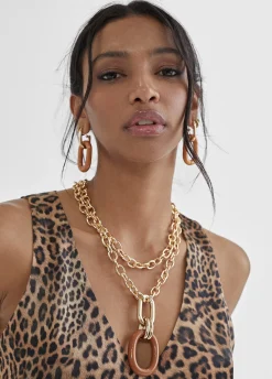 Collar doble cadena y colgante