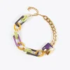 Collar gargantilla dorado con colores combinados