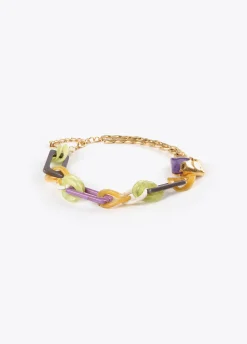 Collar gargantilla dorado con colores combinados