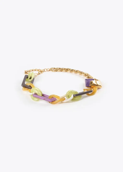 Collar gargantilla dorado con colores combinados