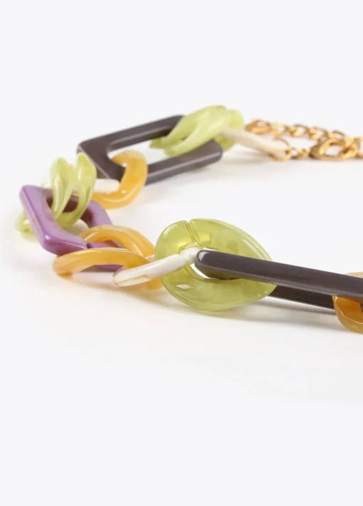Collar gargantilla dorado con colores combinados