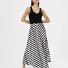 Falda midi de rayas