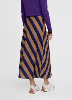 Falda midi de rayas