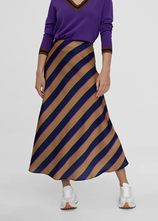 Falda midi de rayas