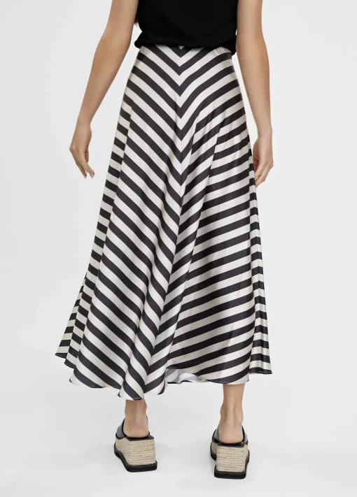 Falda midi de rayas