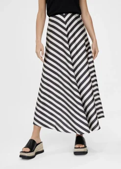 Falda midi de rayas