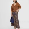 Falda midi estampado cebra