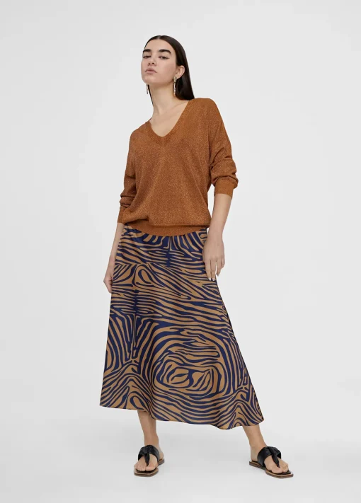 Falda midi estampado cebra