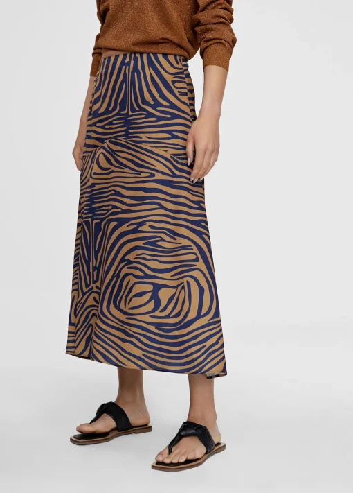 Falda midi estampado cebra