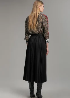 Falda midi plisada
