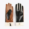 Guantes efecto piel tricolor
