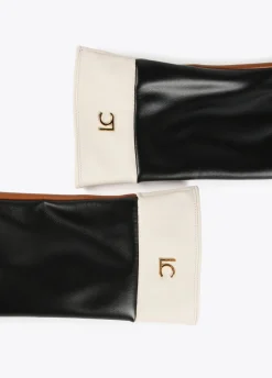 Guantes efecto piel tricolor