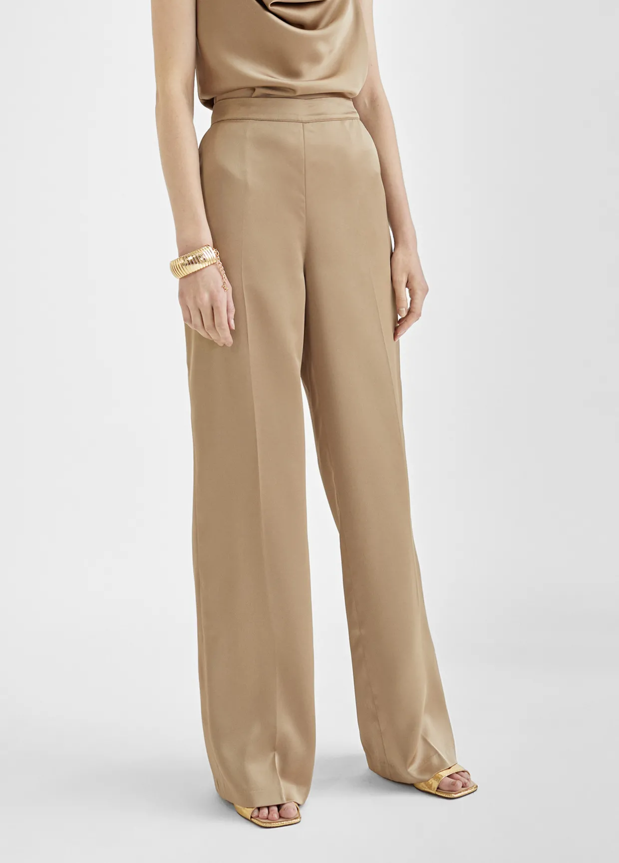 Pantalón recto satinado