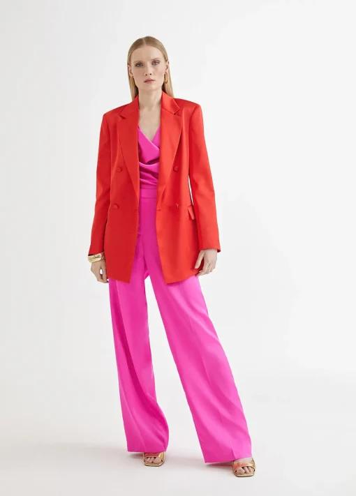 Pantalón recto satinado