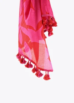 Pareo fucsia y rojo.