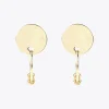 Pendientes botón y aro charms