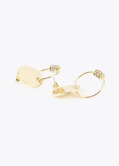 Pendientes botón y aro charms