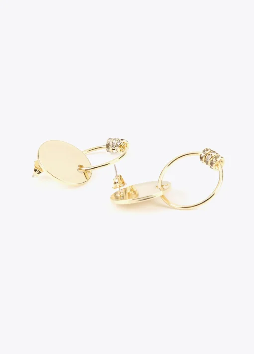 Pendientes botón y aro charms