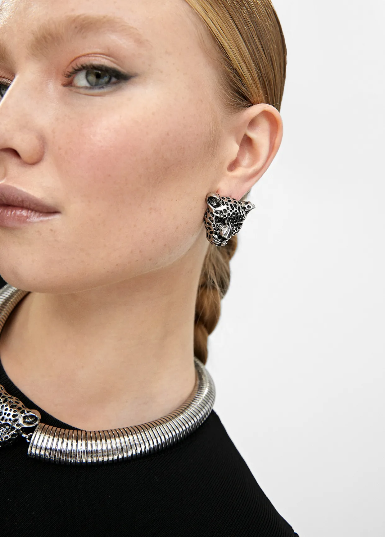 Pendientes cara leopardo