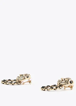 Pendientes cara leopardo y aro
