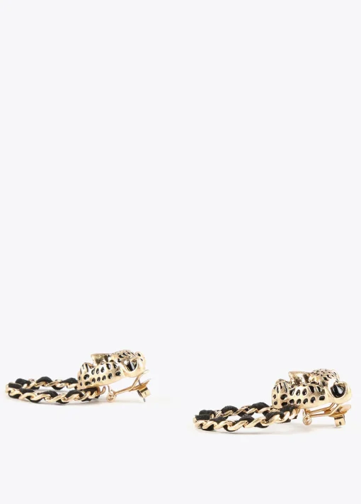 Pendientes cara leopardo y aro