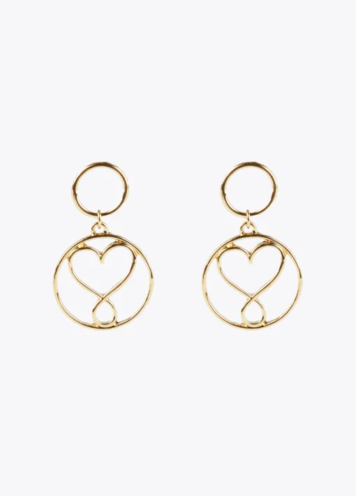 Pendientes circulo y corazón infinito