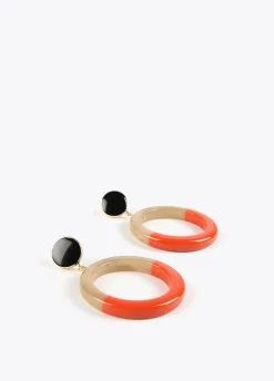 Pendientes de aro bicolor