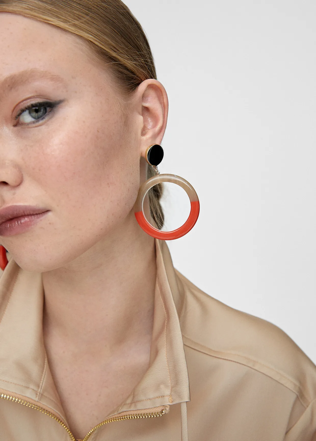 Pendientes de aro bicolor