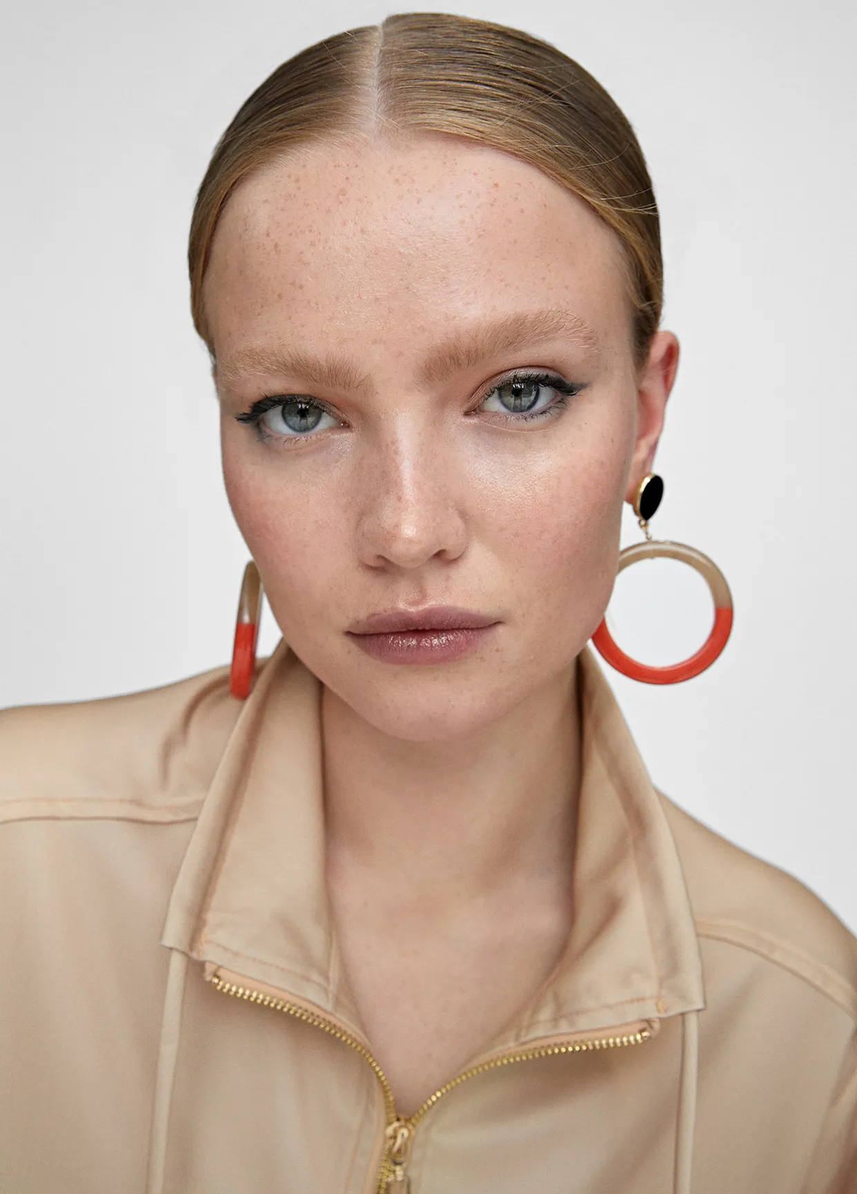 Pendientes de aro bicolor