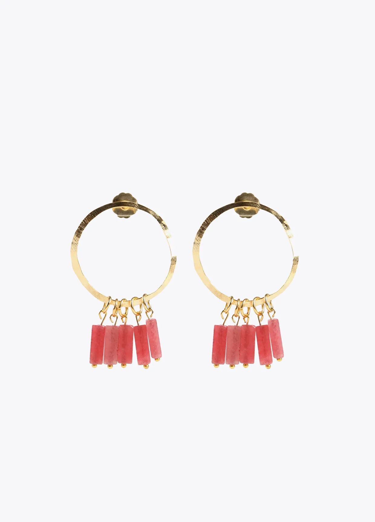 Pendientes de aro con piedras naturales