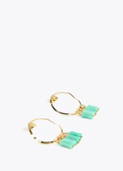 Pendientes de aro con piedras naturales