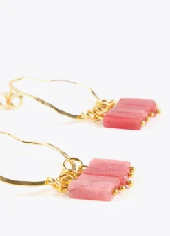 Pendientes de aro con piedras naturales