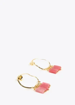 Pendientes de aro con piedras naturales