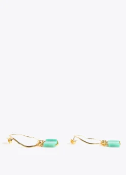 Pendientes de aro con piedras naturales