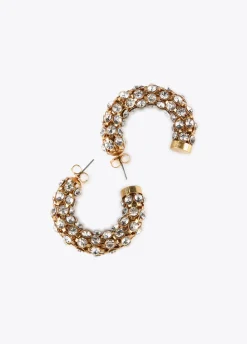 Pendientes de aro y cristales