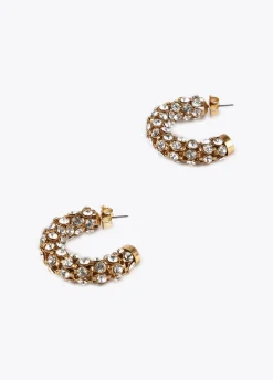 Pendientes de aro y cristales