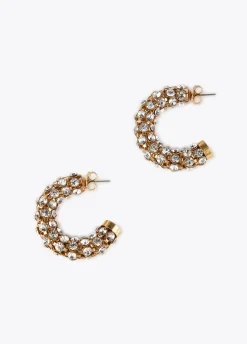 Pendientes de aro y cristales